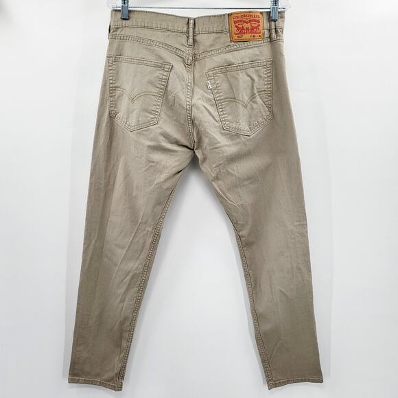 Levi's 512 Slim Fit Beige Tan 5-Pocket Khaki Jeans Zipper Button Fly Men's 32x32 - Picture 2 of 7